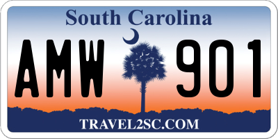 SC license plate AMW901