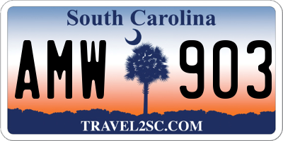 SC license plate AMW903