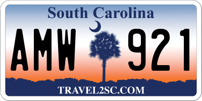 SC license plate AMW921