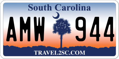 SC license plate AMW944