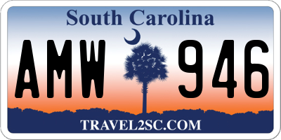 SC license plate AMW946