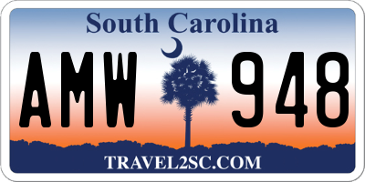 SC license plate AMW948