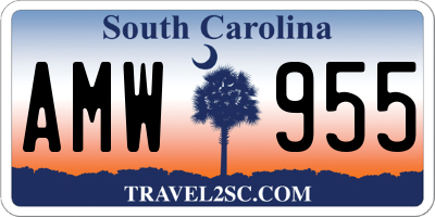 SC license plate AMW955