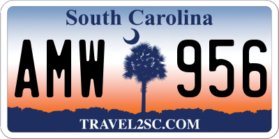 SC license plate AMW956