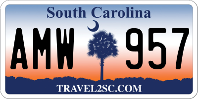SC license plate AMW957
