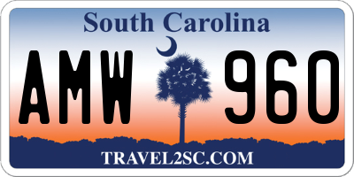 SC license plate AMW960
