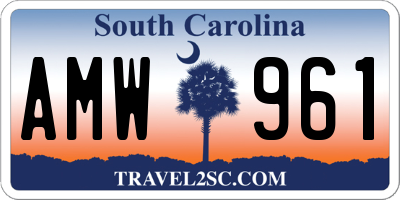 SC license plate AMW961