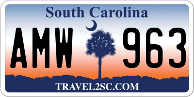 SC license plate AMW963