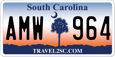 SC license plate AMW964