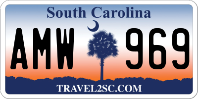 SC license plate AMW969
