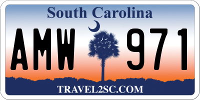 SC license plate AMW971