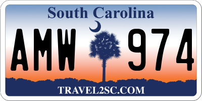SC license plate AMW974