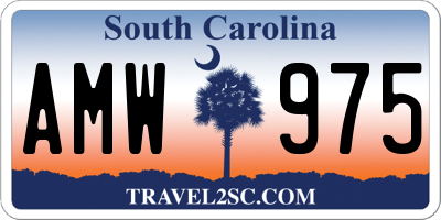 SC license plate AMW975