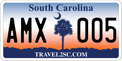 SC license plate AMX005