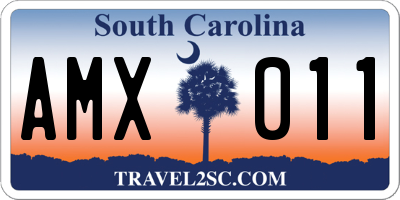SC license plate AMX011