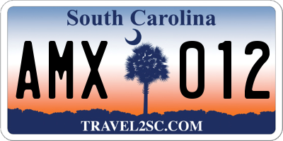 SC license plate AMX012