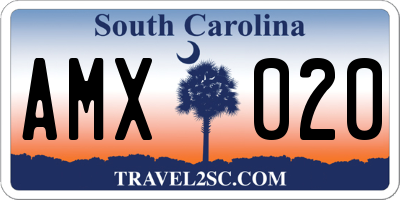 SC license plate AMX020