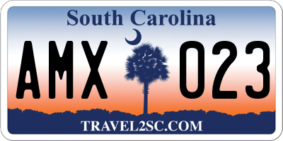 SC license plate AMX023