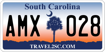 SC license plate AMX028
