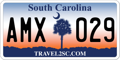 SC license plate AMX029