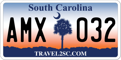 SC license plate AMX032