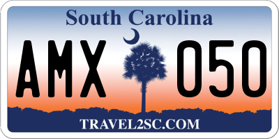 SC license plate AMX050