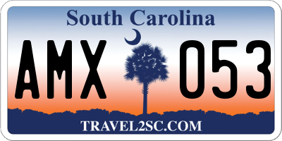 SC license plate AMX053