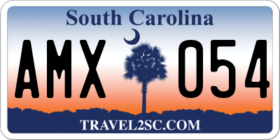 SC license plate AMX054