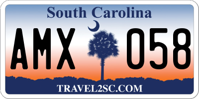 SC license plate AMX058