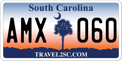 SC license plate AMX060
