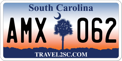 SC license plate AMX062