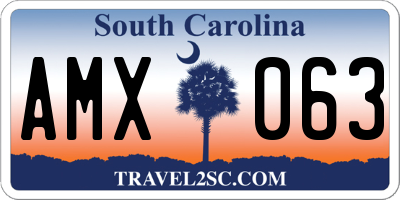 SC license plate AMX063