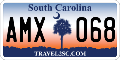 SC license plate AMX068