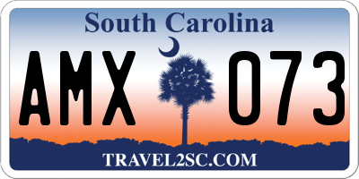SC license plate AMX073