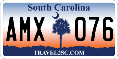 SC license plate AMX076