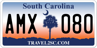 SC license plate AMX080