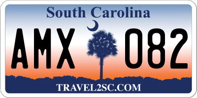 SC license plate AMX082