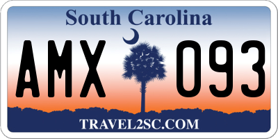 SC license plate AMX093