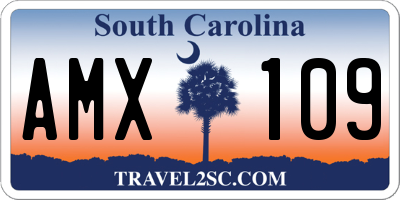 SC license plate AMX109
