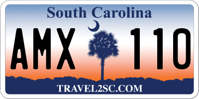SC license plate AMX110