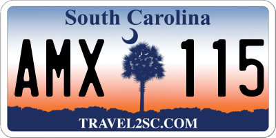 SC license plate AMX115