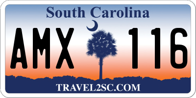 SC license plate AMX116