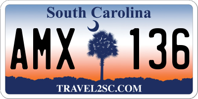 SC license plate AMX136