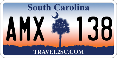 SC license plate AMX138