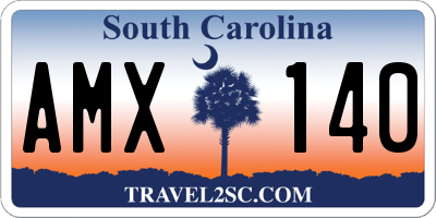 SC license plate AMX140