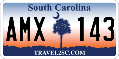 SC license plate AMX143