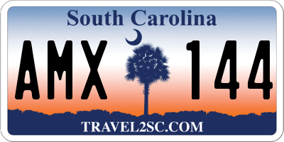 SC license plate AMX144