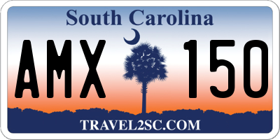 SC license plate AMX150