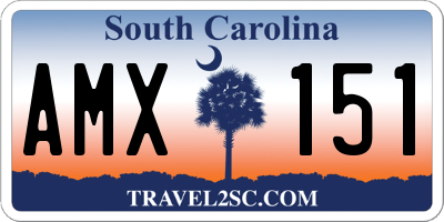 SC license plate AMX151