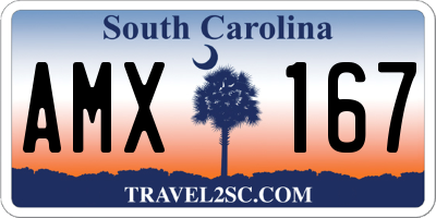 SC license plate AMX167